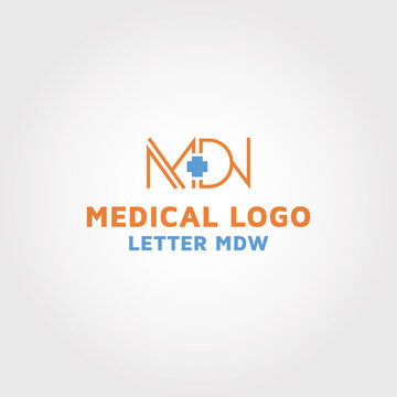 Initial MDW, Letter MDW with plus sign Logo images, Stock Photos & Vectors