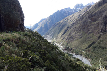 Bolivia Death Road - Downhill mountain Yungas Road panoramic view