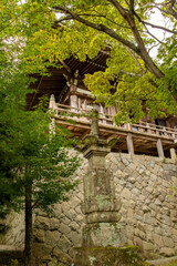 Large auditorium of Banshu-Kiyomizu temple in Kato city, Hyogo, Japan.  