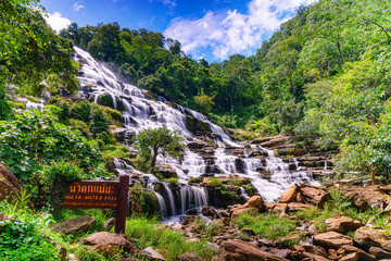Mae Ya waterfall it beautiful most famous in Doi Inthanon National Park, Chiang mai, Thailand.