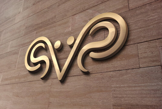 3D Wall Logo Mockup Design