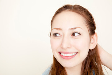Naklejka premium 笑顔の女性