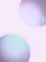 transparent plates on a purple background.