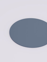 Navy Plate on White Background.