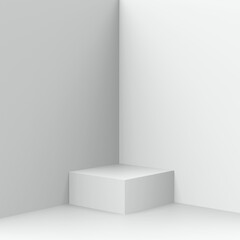 abstract 3d background. a white box on a white background. a clean atmosphere