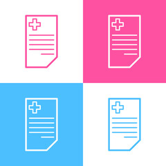 Clipboard, medical file,report medical icon, outline, thin line. Can be used for many purposes, website. Trendy style and editable vector. EPS 