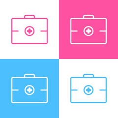 First aid case medical icon, outline, thin line. Can be used for many purposes, website. Trendy style and editable vector. EPS 