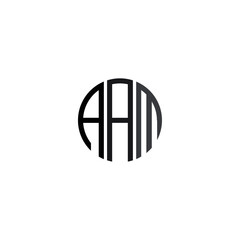 AAM Initial Logo Letter of Symbol Company. Modern template Flat black signs design on White Background. vector icon illustration - Vector
