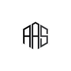 Initial design vector. letter AAS logo template Polygon Monogram Logo