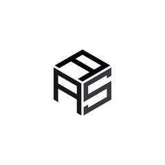 Initial design vector. letter AAS logo template Polygon Monogram Logo