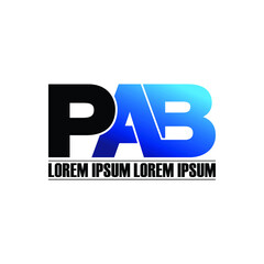 Letter PAB simple monogram logo design