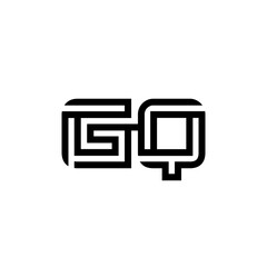 initial letter gq line stroke logo modern