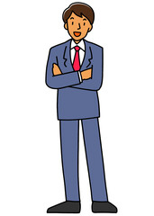 腕を組んで立っているビジネスマン