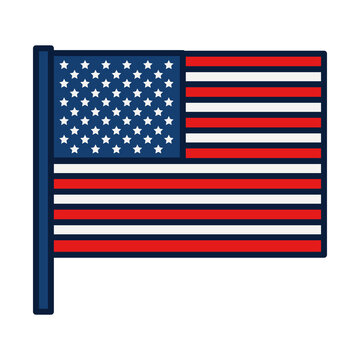 Usa flag icon, line and fill style