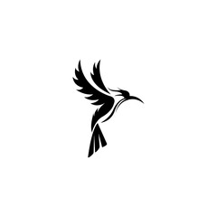 Bird black simple logo vector
