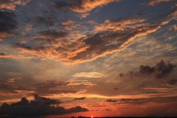 Florida sunset view from lake