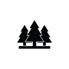 Pine forest icon vector on white background, sign and symbol.