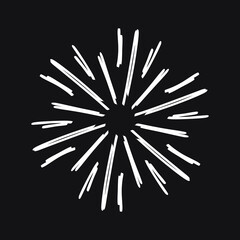 Obraz premium Sunburst, explosion effect, vintage doodle EPS Vector 