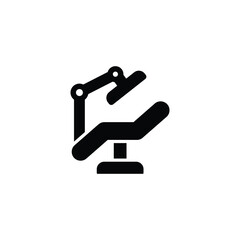 Dental bed icon vector on white background, sign and symbol.