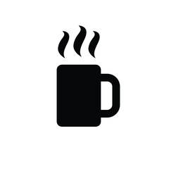 Hot drinking cup icon vector on white background, sign and symbol.