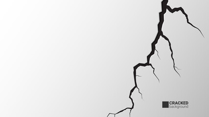 Ground cracks. Earthquake and ground cracks, hole effect, craquelure and damaged wall texture. Vector concept background can be used for topics earthquake, crash, destruction.
