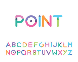 font with a bright point capital letters