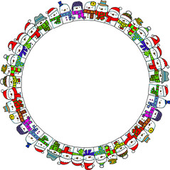 Vector cartoon snowman background icon