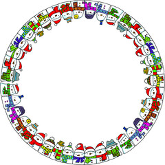 Vector cartoon snowman background icon