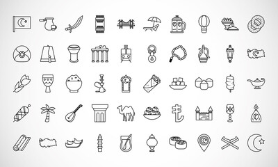 turkish icon set, line style