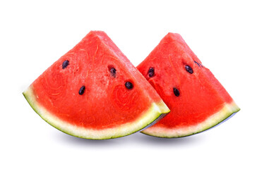 Sliced watermelon isolated on white background.