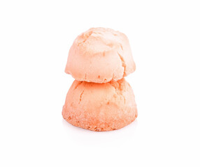 KhanomPing Traditional Thai desserts made from flour, eggs, sugar and coconut milk. isolated on white background.