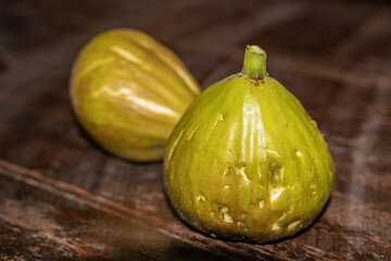 fresh figs on a wooden table