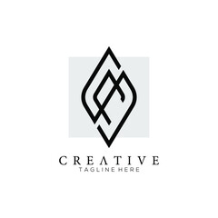 letter A and S square background logo monogram modern creative elegant