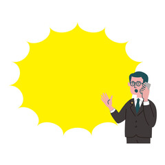 スーツ　士業　男性　中年　携帯電話　驚いている　衝撃
