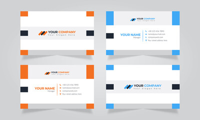 Simple corporate business card template design 