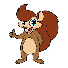 Cartoon Squirrel Character Giving Thumbs Up