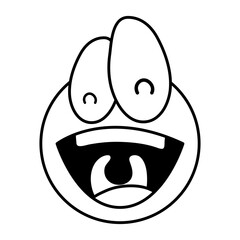 crazy emoji face fools day line style icon