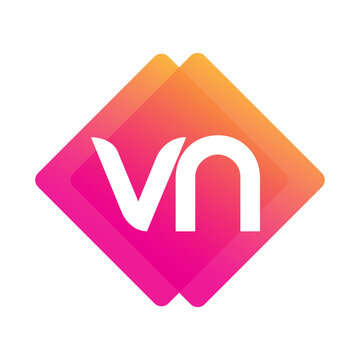 Letter VN logo with colorful geometric shape, letter combination logo design for creative industry, web, business and company.