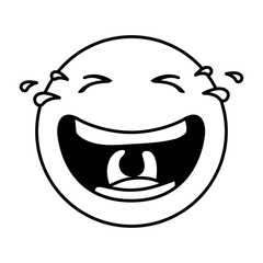 crazy emoji face fools day line style icon