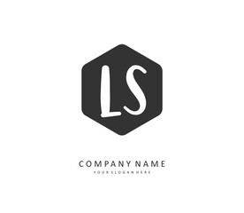 L S LS Initial letter handwriting and signature logo. A concept handwriting initial logo with template element.