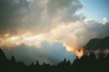 mountain cloud nature sunset sun Sunrise Majestic asian asia  god