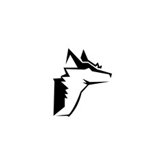 wolf head mascot isolated - vector illustration