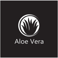 Aloe vera logo vector illustration template