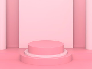 3D Scene Background Pink Light Color / 3D Render