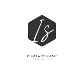 I S IS Initial letter handwriting and signature logo. A concept handwriting initial logo with template element.