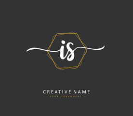 I S IS Initial letter handwriting and signature logo. A concept handwriting initial logo with template element.