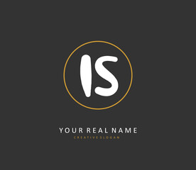 I S IS Initial letter handwriting and signature logo. A concept handwriting initial logo with template element.