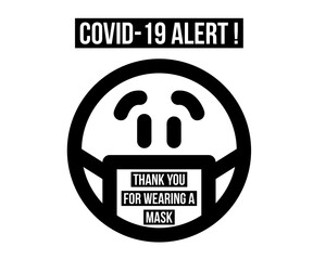 An illustration sign of covid 19 reminder to always wear a mask 