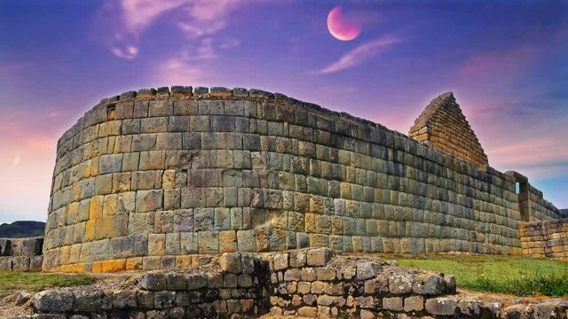Magn&iacute;ficas ruinas Incas de Ingapirca en la provincia de Ca&ntilde;ar, Ecuador. Animaciones de video 4K