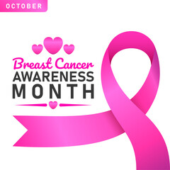 World Breast Cancer poster. web banner. Breast Cancer Awareness Pink Ribbon. Vector illustration.
